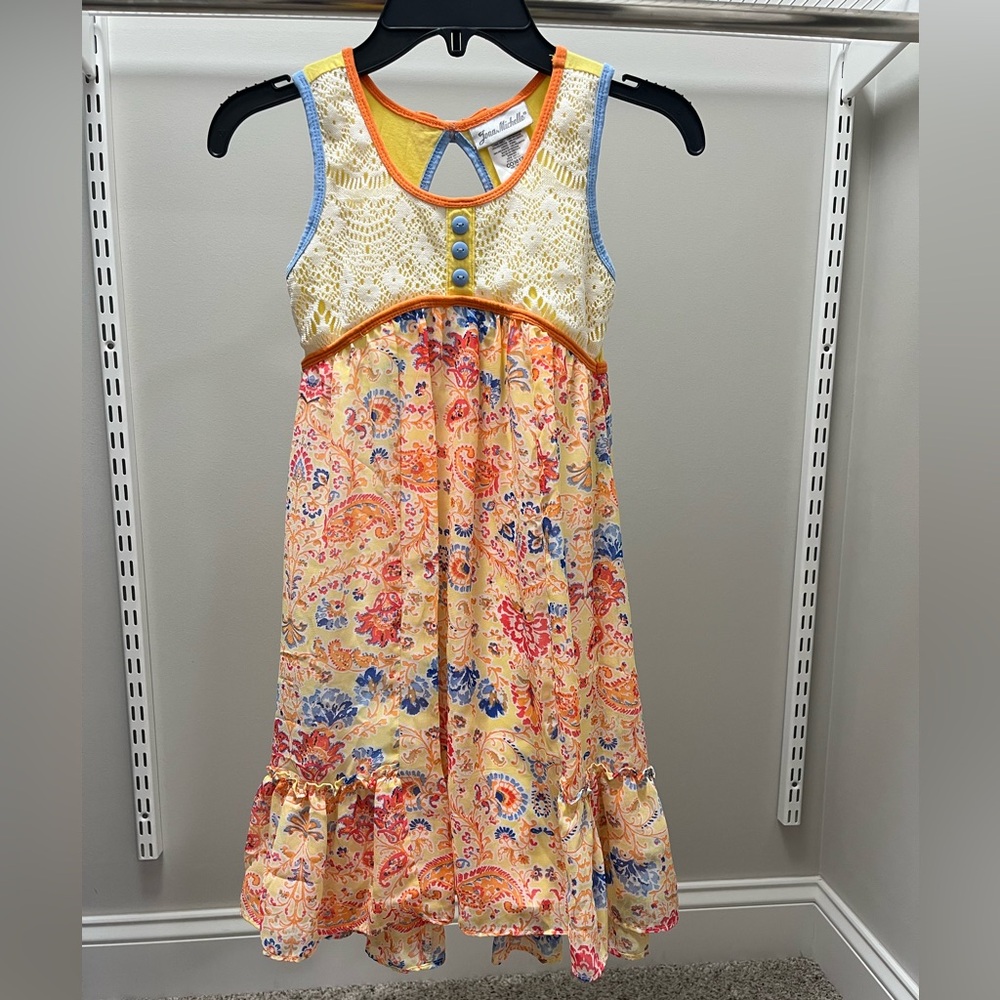 Jona Michelle Floral Lace Dress - Orange and Yellow